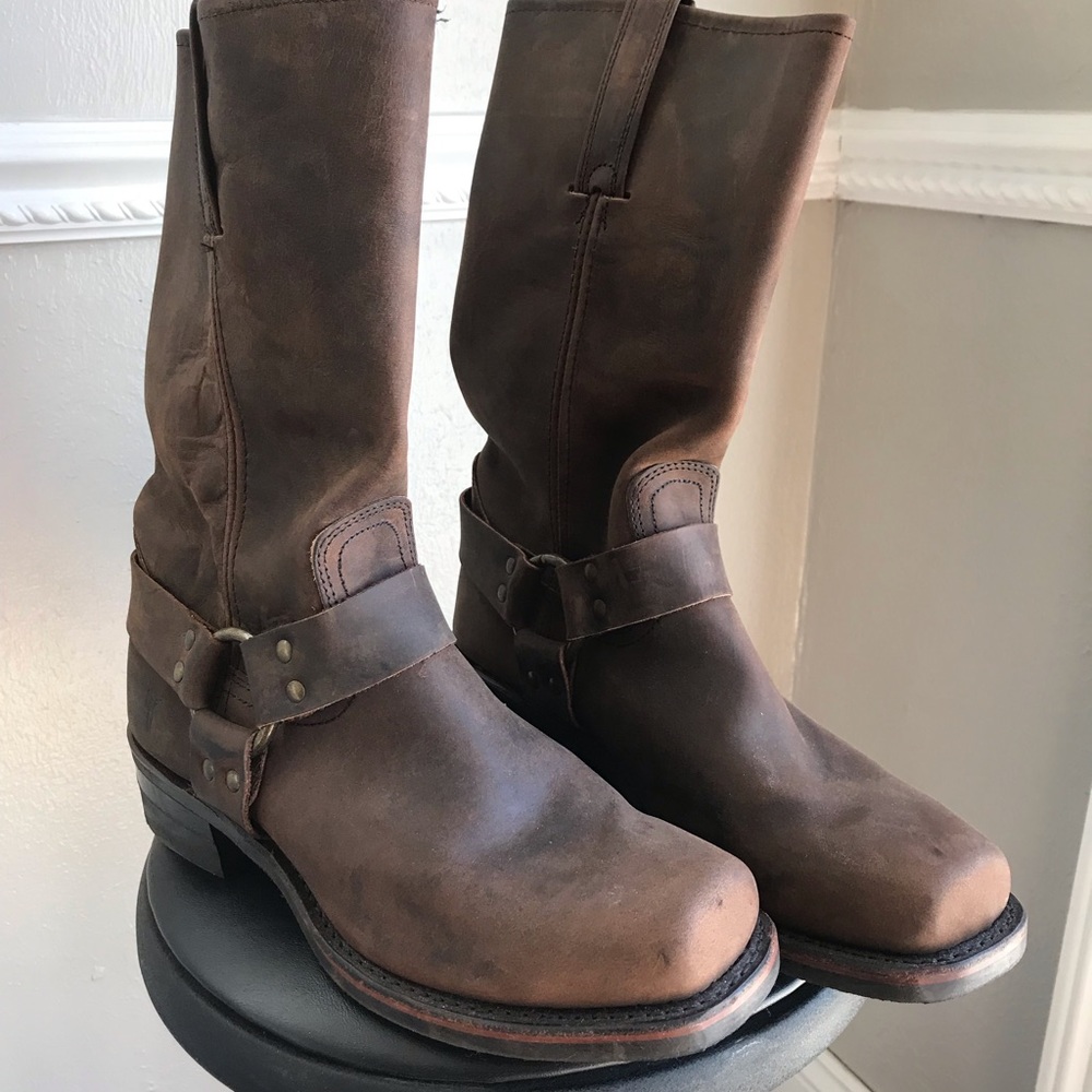 Frye Brown Buckle Boots